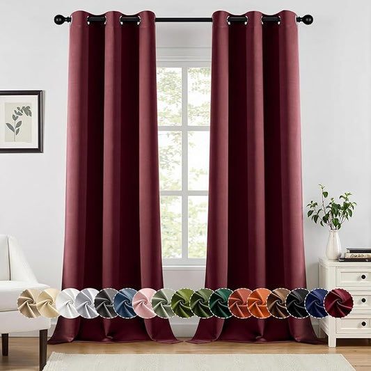 MIULEE Burgundy Red Blackout Curtains by MIULEE