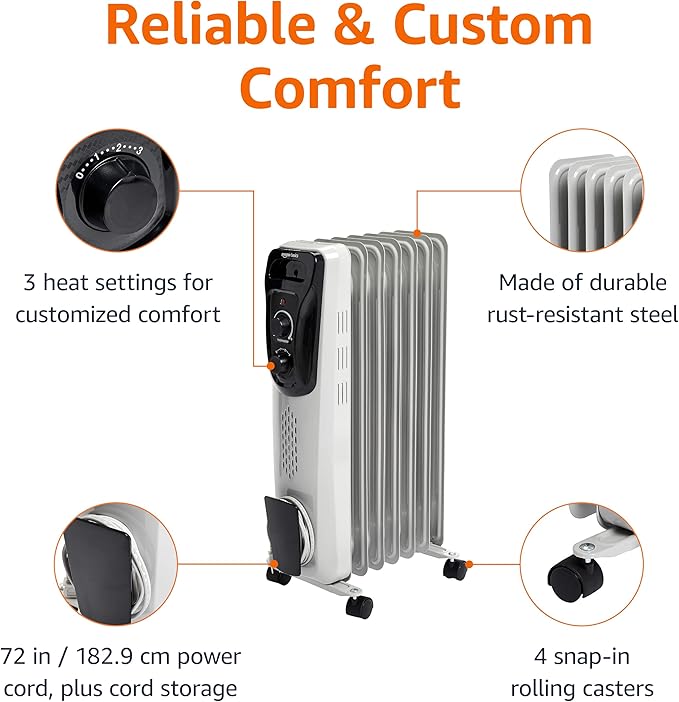 Amazon Basics Portable Oil Radiator Heater - Image 2