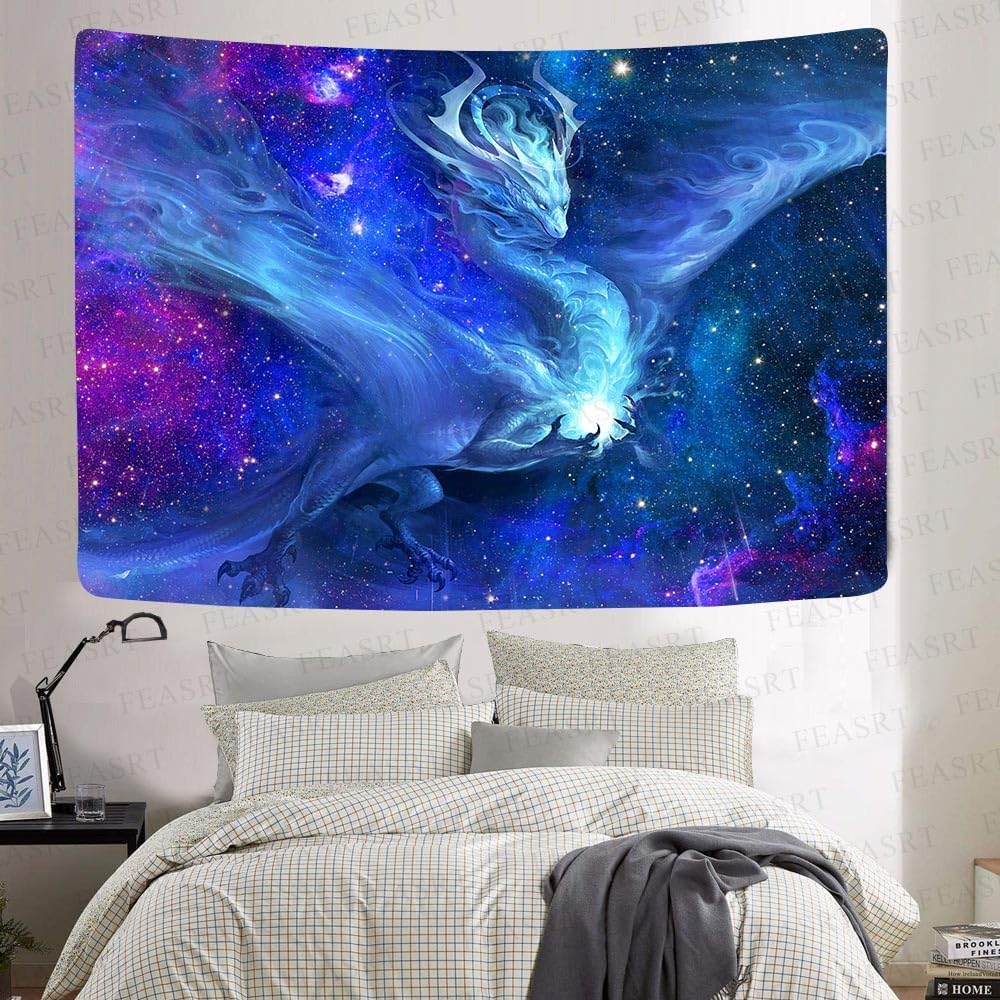 FEASRT Fantasy Dragon Tapestry Galaxy Tapestry Wall Art Decor for Bedroom Living Room Apartment Dorm Decorations Wall Hanging Tapestries 60x40 Inch GTLSAY1453