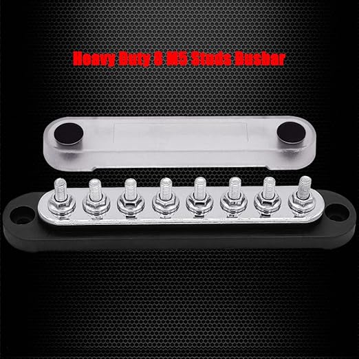 8 x M5 Studs Power Distribution Block Bus Bar 12V, Ampper 5.9" HD 120A Marine - Image 3