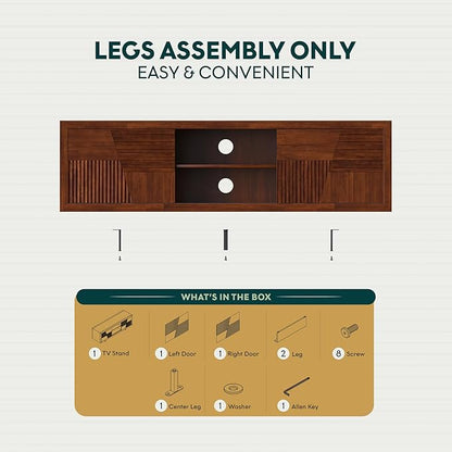 Trapeze TV Stand for Living Room – Wooden Media Console - Image 8