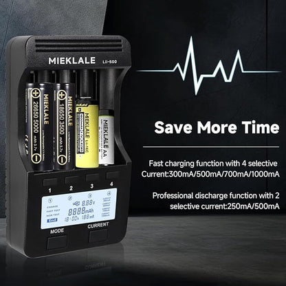 18650 Battery Charger, MIEKLALE 4 Bay Battery Charger - Image 7