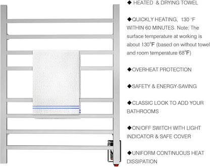 HEATGENE Towel Warmer, Heated Towel Warmer Rack, Wall-Mounted Hardwired/Plug-in - Image 4