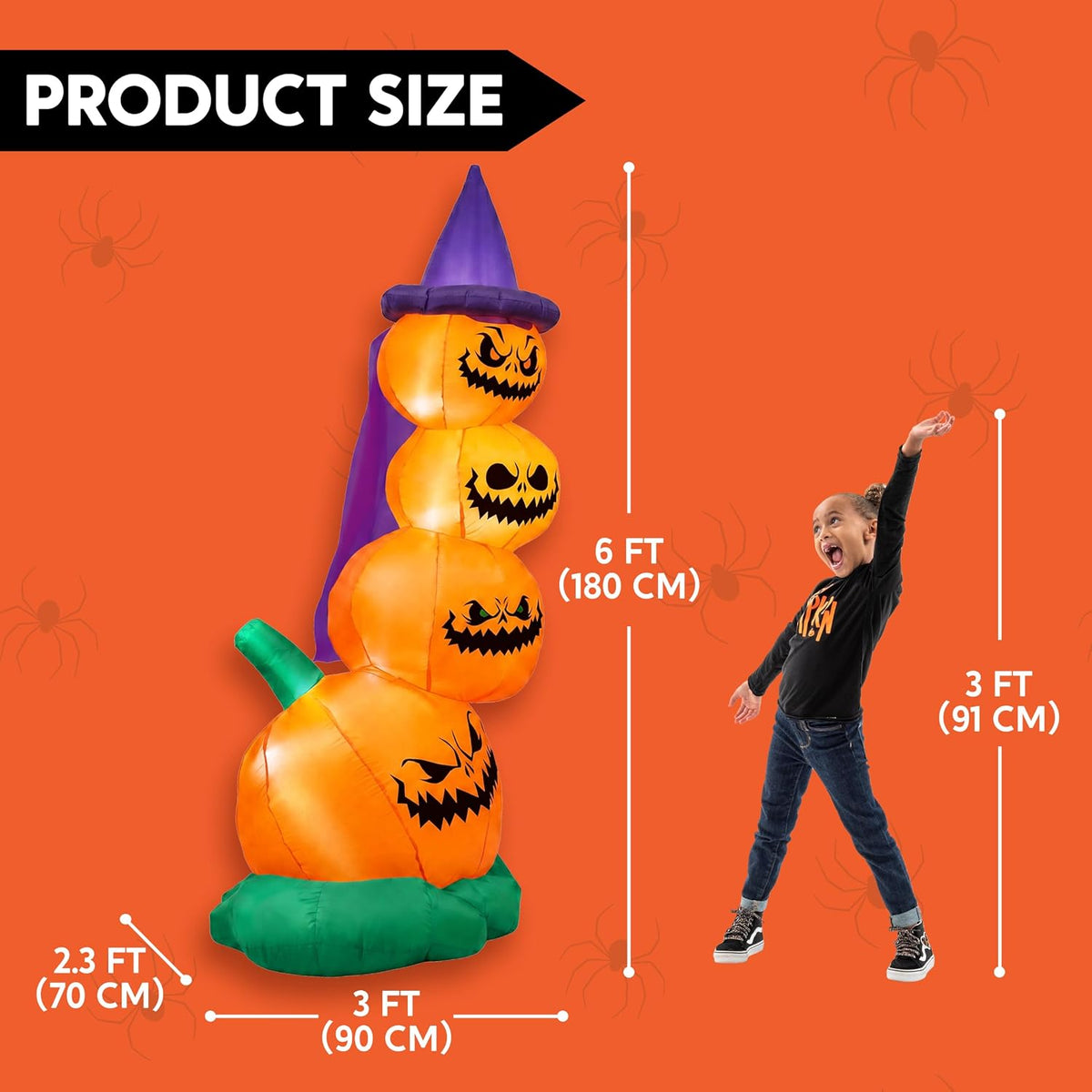 Joiedomi 6 FT Halloween Inflatables Outdoor Pumpkins