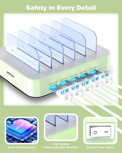 MSTJRY Charging Station for Multiple Devices : 5 Port Multi USB-A Charger - Image 2