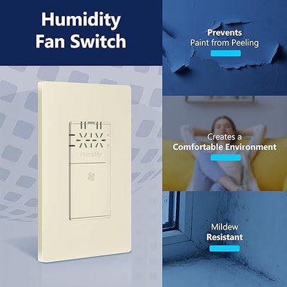 LIDER No Neutral Wire Required Humidity Sensor Switch, Automatic Humidity - Image 8