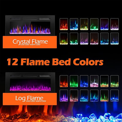 30" Electric Fireplace Wall Mounted and Recessed - Image 3
