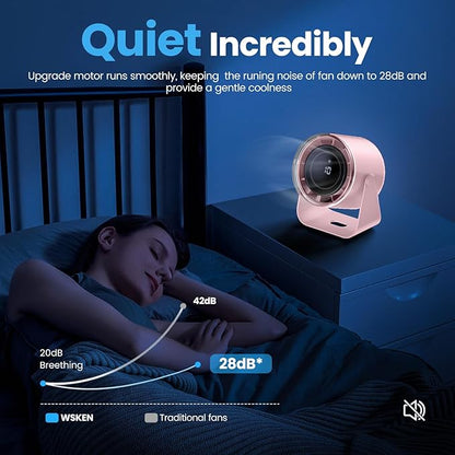 WSKEN Desk Fan with Battery Operated, Quiet Digital Display Portable Fan - Image 4