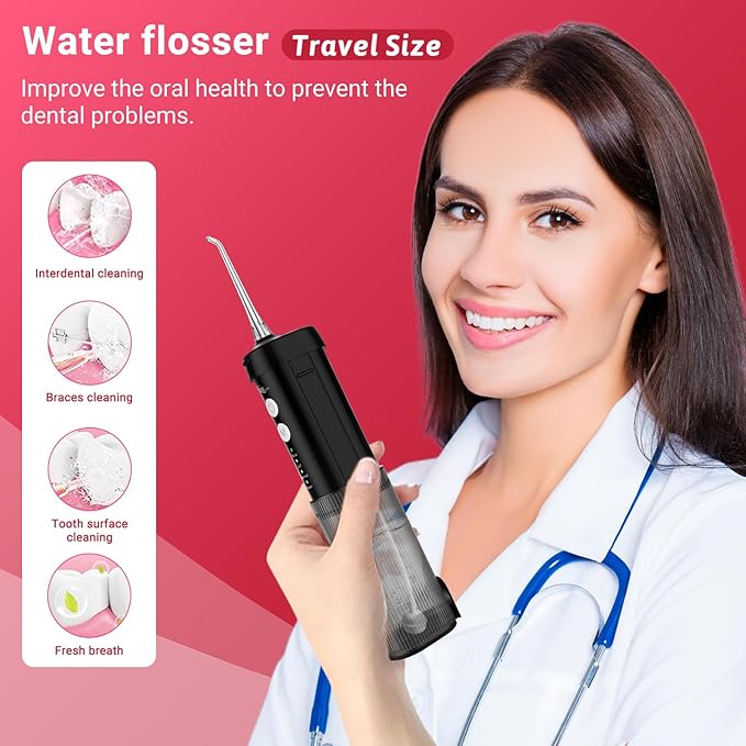JNGOODS Mini Portable Water Flosser Oral Irrigator Water Teeth Cleaner Pick - Image 6