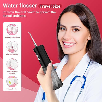 JNGOODS Mini Portable Water Flosser Oral Irrigator Water Teeth Cleaner Pick - Image 6