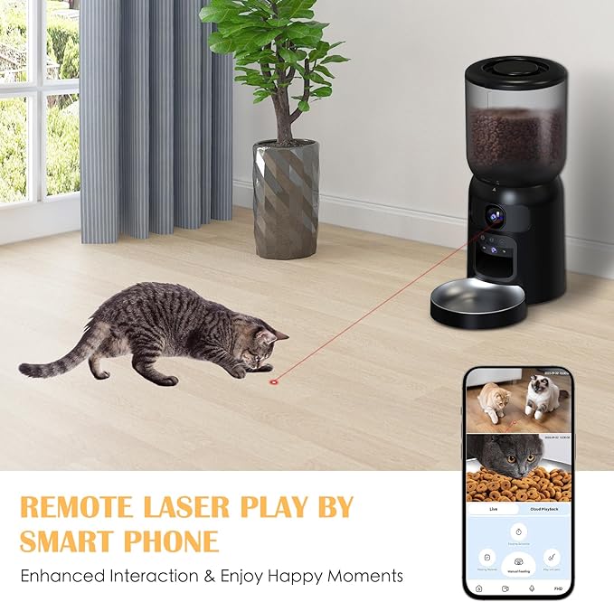 Automatic Cat Feeder with 2K Dual HD Cameras, 2.4/5G WiFi 6L Feeder, Pet Feeder - Image 4