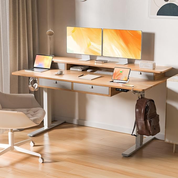 Electric Standing Desk, 63 * 30 Inches Adjustable Height - Image 2