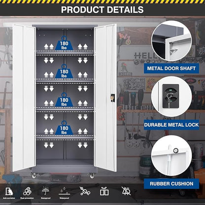 Metal Rolling Storage Cabinet-74.6” Tall Steel File Cabinets - Image 8