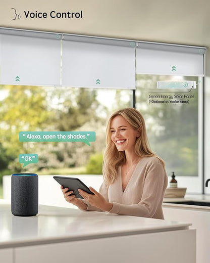 Yoolax Motorized Blinds with Remote, Automatic Window Shades Work with Alexa - Image 2