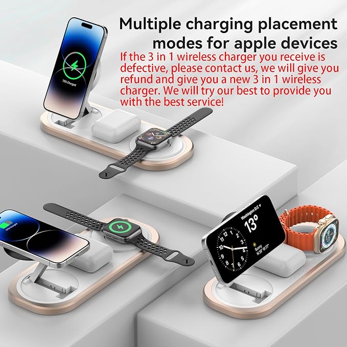 3 in 1 Fast Wireless Charger Stand - Image 3