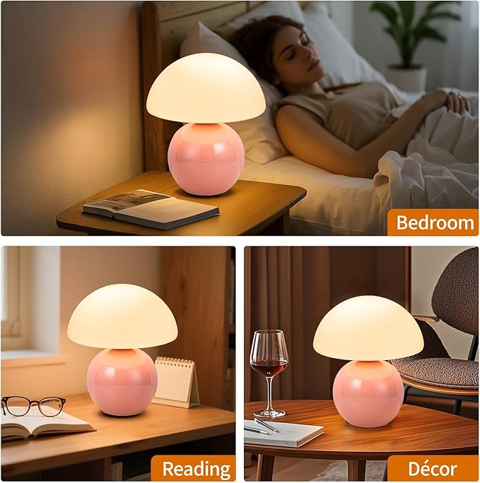 Mushroom Table Lamp, Ceramic Base - Image 5