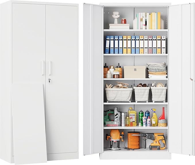 White Metal Storage Cabinet by SISESOL