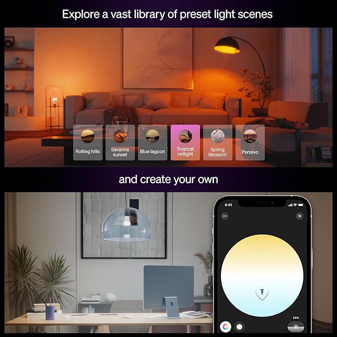 Philips Hue Smart LED A19 Bulb 4-Pack, E26 Base, Full Spectrum Light - Image 8