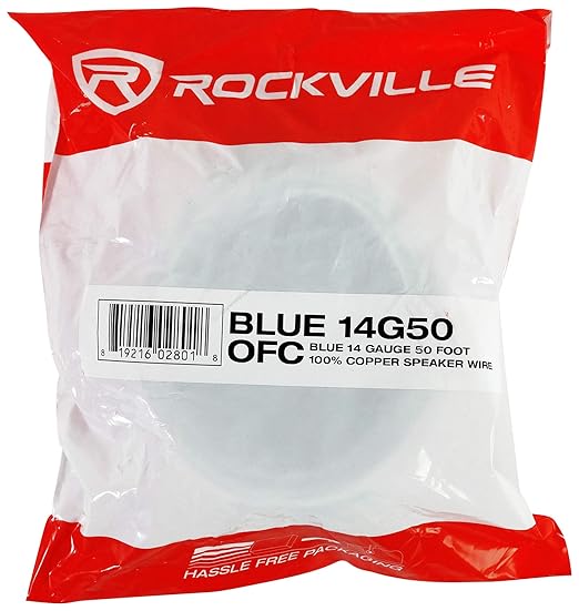 Rockville Blue 14G50 OFC 14 Gauge 50 Foot 100% OFC Copper Speaker Wire - Image 3