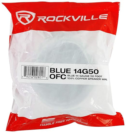 Rockville Blue 14G50 OFC 14 Gauge 50 Foot 100% OFC Copper Speaker Wire - Image 3