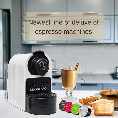 Mixpresso White Espresso Coffee Machine – Compact 1400W Single Serve Coffee - Image 6