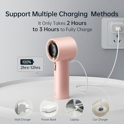 JISULIFE Portable Handheld Fan, Speed Adjustable Turbo Mini and 3600mAh Battery - Image 6