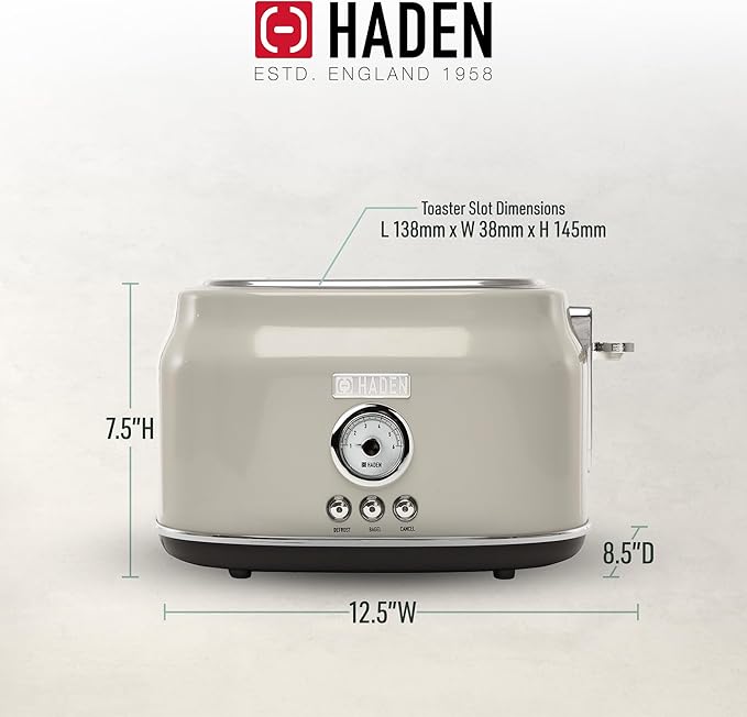 Haden Dorset 2 Slice Wide Slot Stainless Steel Toaster - Image 4