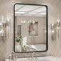 LOAAO 24X32 Inch Black Metal Framed Bathroom Mirror by LOAAO