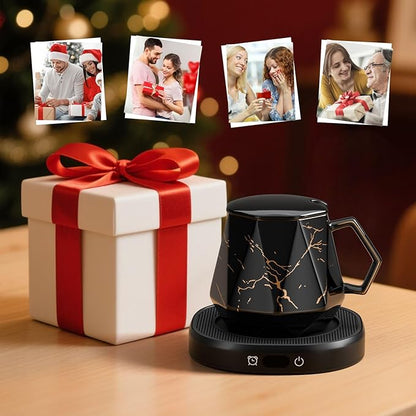 Coffee Mug Warmer & Unique Marbling Mug Set, Smart Heated Electric Cup Warmer - Image 7