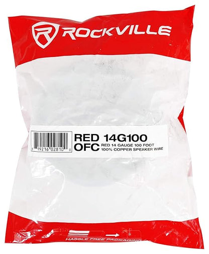 Rockville RED 14G100 14 Gauge 100 Ft Speaker Wire, 100% OFC Copper, Flexible - Image 4