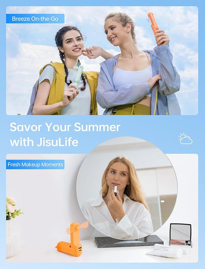 JISULIFE Handheld Mini Fan, 3 IN 1 USB Rechargeable Portable Fan - Image 6