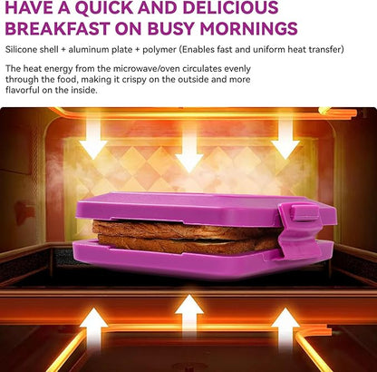 Microwave Toastie Sandwich Maker, Nonstick Plate Panini Maker, Versatile - Image 2