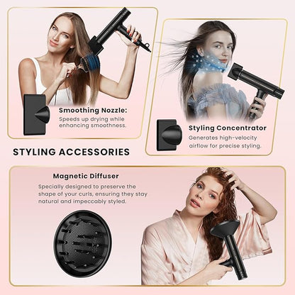 Prastiny Hair Dryer with Diffuser: Professional High Speed Quiet Ionic Blow - Image 4