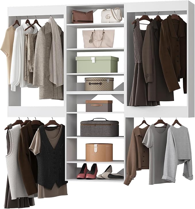 Modular Closet Organizer, Wood Tower, Walk In Closet Storage, Wall Mounted by Unknown
