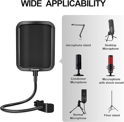 Aokeo Metal Pop Filter, Metal Mesh Layer Microphone Windscreen - Image 6