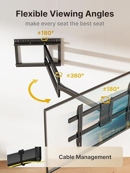 monTEK Long Arm TV Wall Mount for Most 43-80 Inch TVs, 42 Inch Long Extension - Image 5