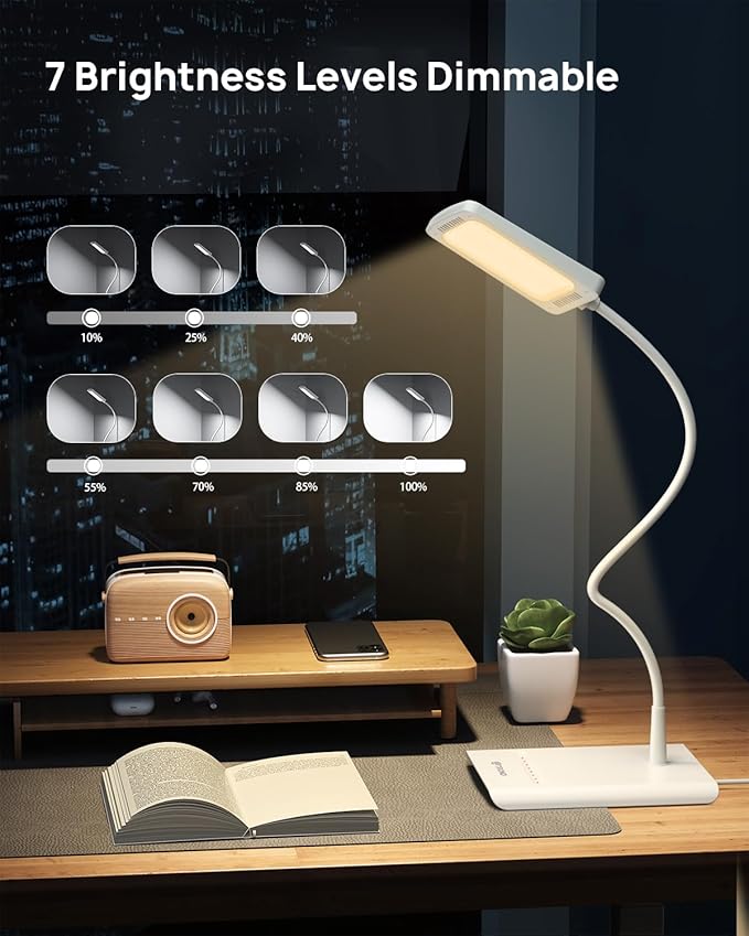 TROND Desk Lamp, Bright Dimmable Eye-Caring Table Lamp, 3 Color Modes 7 - Image 5