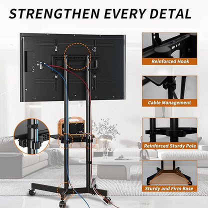 Solid Grace Rolling TV Stand - Image 6