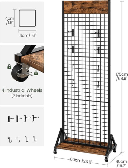 CHOEZON Grid Wall Panel, 2’ x 5.7’ Ft Floor Standing Gridwall Display Rack - Image 7