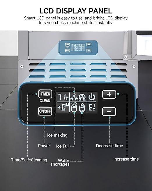 EUHOMY Under Counter Nugget Ice Maker, 49 lbs/Day Built-in or Freestanding Ice - Image 5