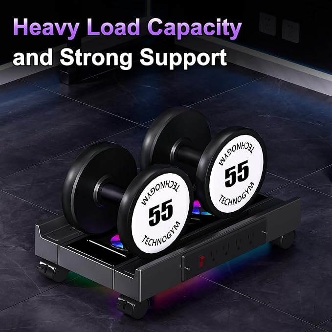 Computer Tower Stand with Charging Station, Cooler Fan and Light, Adjustable PC - Image 8