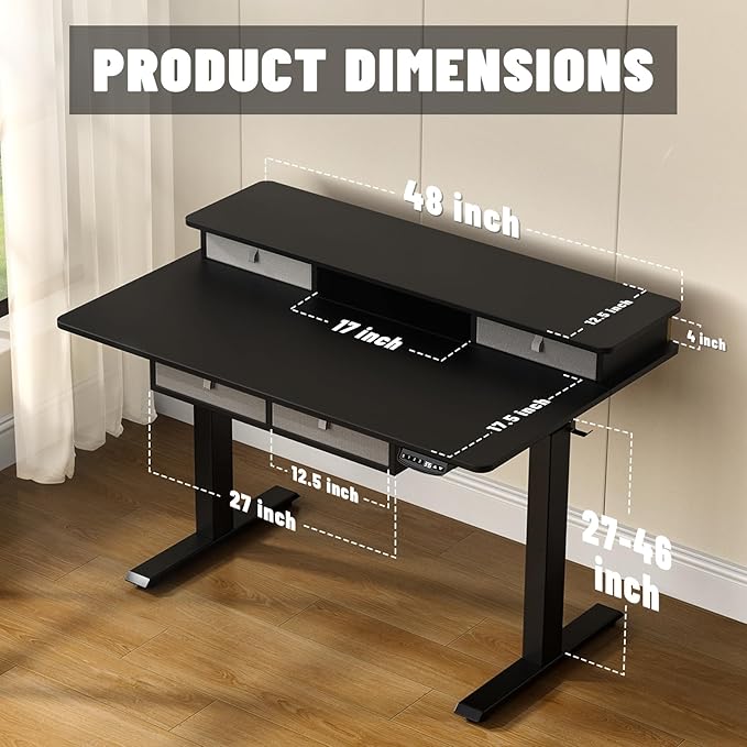 48 * 30 Inches Electric Standing Widened Desk Adjustable Height - Image 3