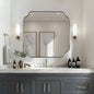 ANDY STAR 30"x30" Chrome Square Mirror, Polished Nickel Scalloped Bathroom by ANDYSTAR