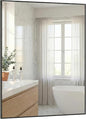 30"x36" Black Bathroom Mirror, Matte Metal Framed Vanity Mirror by Pocetry
