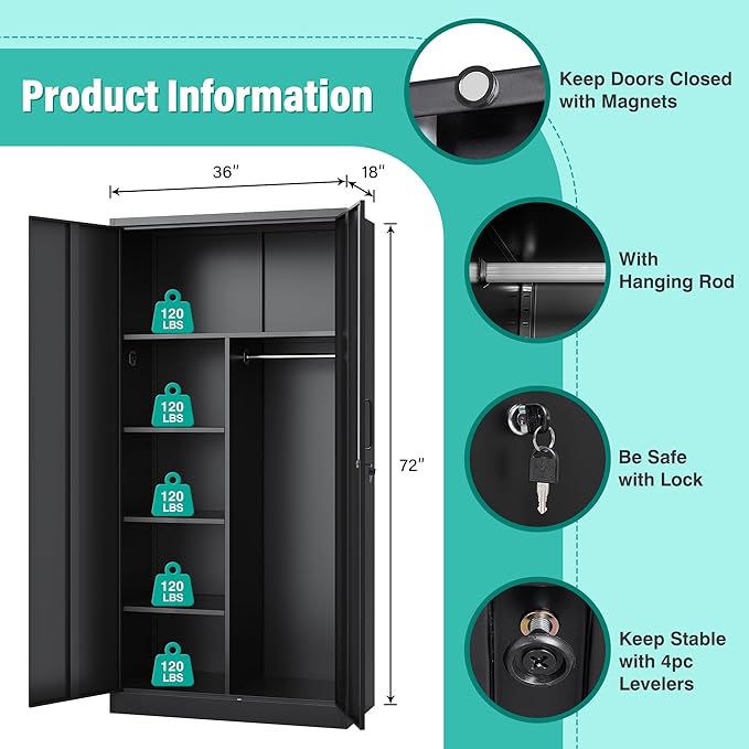 Wide & Deep Metal Storage Cabinet - Image 3
