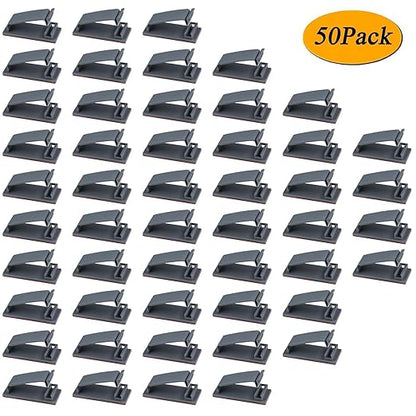 SOULWIT 50Pcs Self Adhesive Cable Management Clips, Cable Organizers Wire Clips - Image 7