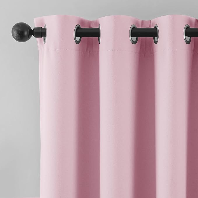 Beauoop Pink 100% Blackout Curtains 63 Inch Long 2 Panels - Image 9