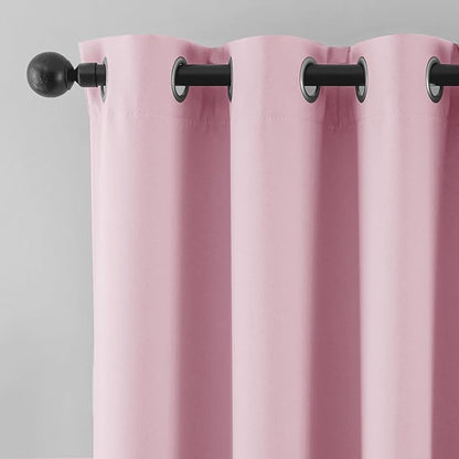 Beauoop Pink 100% Blackout Curtains 84 Inch Long 2 Panels - Image 9