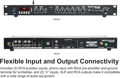 Rockville PPA53 Preamp Pro 1U Preamplifier w/Bluetooth, USB/Computer Interface - Image 8