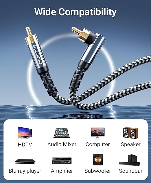 BlueRigger Subwoofer Cable 90D – Compatible - Image 4